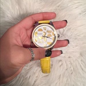 Yellow fossil watch
